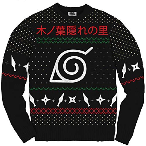 Naruto Shippuden Hidden Leaf Pattern Christmas Sweater